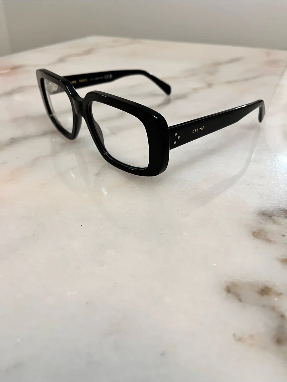 Celine Black Oversized Square Acetate Glasses